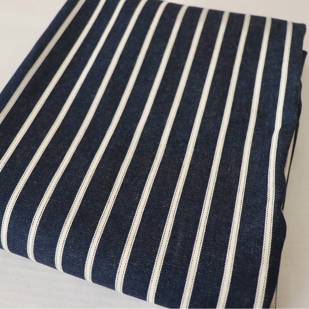 Striped stretch denim fabric, 2 yards